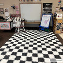 Black and White Checkered Area Rug – Atira