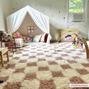 Pink Checkered Shag Rug – Atira Area Rug