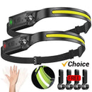 LED HeadlampRechargeable 3-modes Lighting Headlight Flashlight Built in Battery Running Light for Outdoor Camping Emergency Lamp