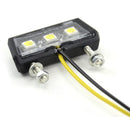 12V Mini Motorcycle LED License Plate Light Motorbike LED Rear Tail Number Lamp Universal Moto Plastic White Light Indicators
