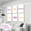 6pcs/set Custom Canvas Prints Photo Wall Art Personalized Poster for Family Life Pet Animal Birthdays Wedding Scenery Home Decor