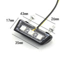12V Mini Motorcycle LED License Plate Light Motorbike LED Rear Tail Number Lamp Universal Moto Plastic White Light Indicators