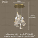 Light Guide LED Modern Chandelier Living Room Decor Lighting Duplex Rotating Stairs Pendant Lamp Dining Room Hanging Lights