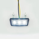 12V Mini Motorcycle LED License Plate Light Motorbike LED Rear Tail Number Lamp Universal Moto Plastic White Light Indicators