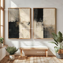 2pcs/set Japanese Retro Wabisabi Mountain Abstract Canvas Printing Abstract Green Sunset Flying Crane Wall Art Poster Home Decor