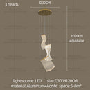 Light Guide LED Modern Chandelier Living Room Decor Lighting Duplex Rotating Stairs Pendant Lamp Dining Room Hanging Lights