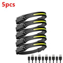 LED Sensor Headlamp Camping Search Light Head Flashlight USB Rechargeable Powerful Lamp Front Lanterns Headlights Work Light