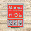 Instant Alarm Sign- Iron Wall Decor, , Red with White Icon, Anti-Invasion Visual, Anti- Suppressor, 24/7 Protection,Perfect
