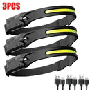 LED Sensor Headlamp Camping Search Light Head Flashlight USB Rechargeable Powerful Lamp Front Lanterns Headlights Work Light