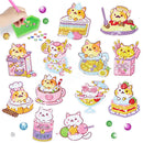 Cartoon Cat Burger DIY Diamond Paintings Free to Stick Cute and Creative Wall Decoration Stickers Children's Diamond Stickers