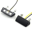 12V Mini Motorcycle LED License Plate Light Motorbike LED Rear Tail Number Lamp Universal Moto Plastic White Light Indicators