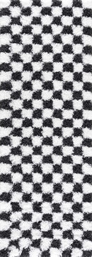 Black and White Checkered Area Rug – Atira