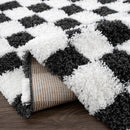 Black and White Checkered Area Rug – Atira
