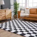 Black and White Checkered Area Rug – Atira