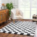 Black and White Checkered Area Rug – Atira