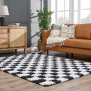 Black and White Checkered Area Rug – Atira