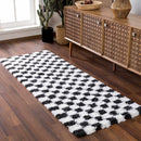Black and White Checkered Area Rug – Atira