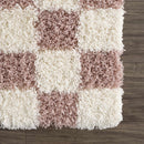Pink Checkered Shag Rug – Atira Area Rug