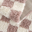 Pink Checkered Shag Rug – Atira Area Rug