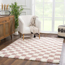 Pink Checkered Shag Rug – Atira Area Rug