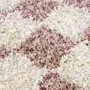 Pink Checkered Shag Rug – Atira Area Rug