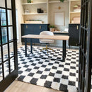 Black and White Checkered Area Rug – Atira