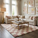 Pink Checkered Shag Rug – Atira Area Rug
