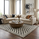 Black and White Checkered Area Rug – Leryn