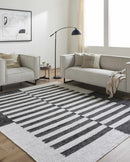 Black and White Jute Area Rug